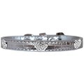 Mirage Pet Products Croc Crystal Heart Dog CollarSilver Size 16 720-11 SVC16